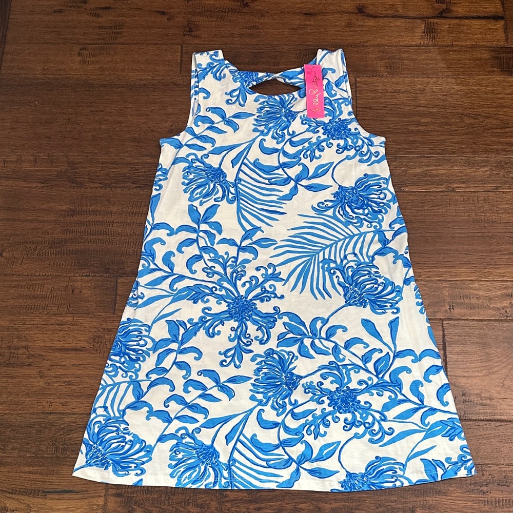 Lilly Pulitzer White and Blue Floral Dress